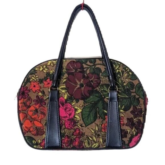 Vintage Handbags - Vintage‎ 60's Bag Tapestry Satchel MCM Floral Travel Carpet Celebrity New York